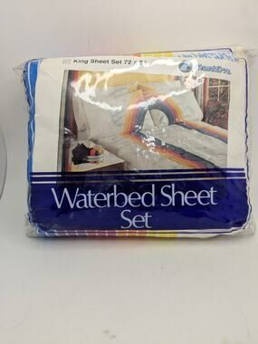 Vintage NOS Rainbow Pride King Size Waterbed Sheets King Size 72x84 Eastern